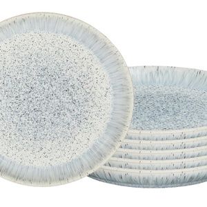 Denny Halo Speckle Set of 6 Coupe Dinner Plates. NWT